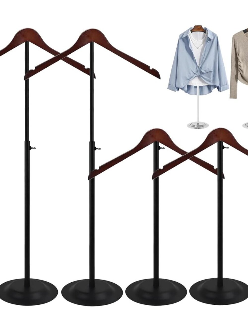 4 Pack T Shirt Display stand, Adjustable T shirt Shoulder Stand for Vendor
